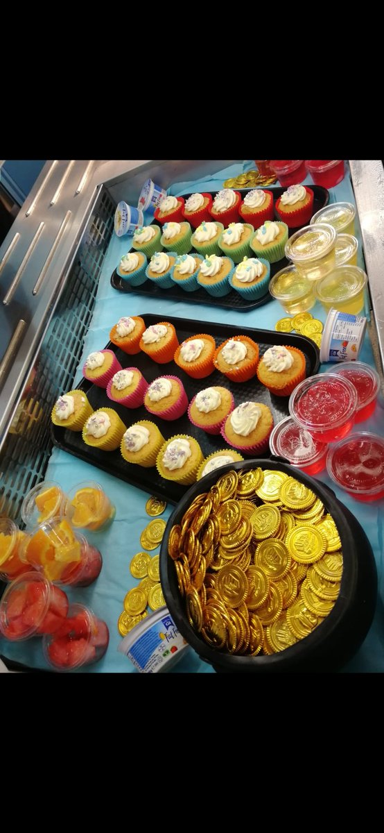 Rainbow theme day🌈🌈 pot of gold 💰 @elmwoodprimary weldone to all the staff in kitchen brilliant!!!
@TaylorShawUK @elioruk