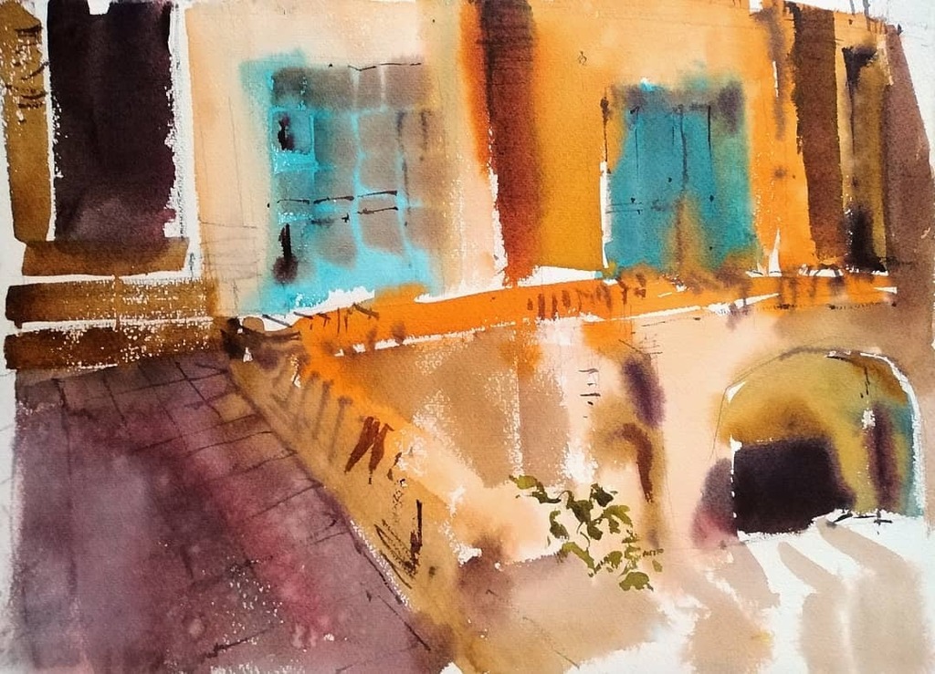 Isfahan_USk's tweet photo. خانه ای قدیمی در نایین
 A historical house in Nain
#watercolor #aquarell https://t.co/69cKKjI5BI