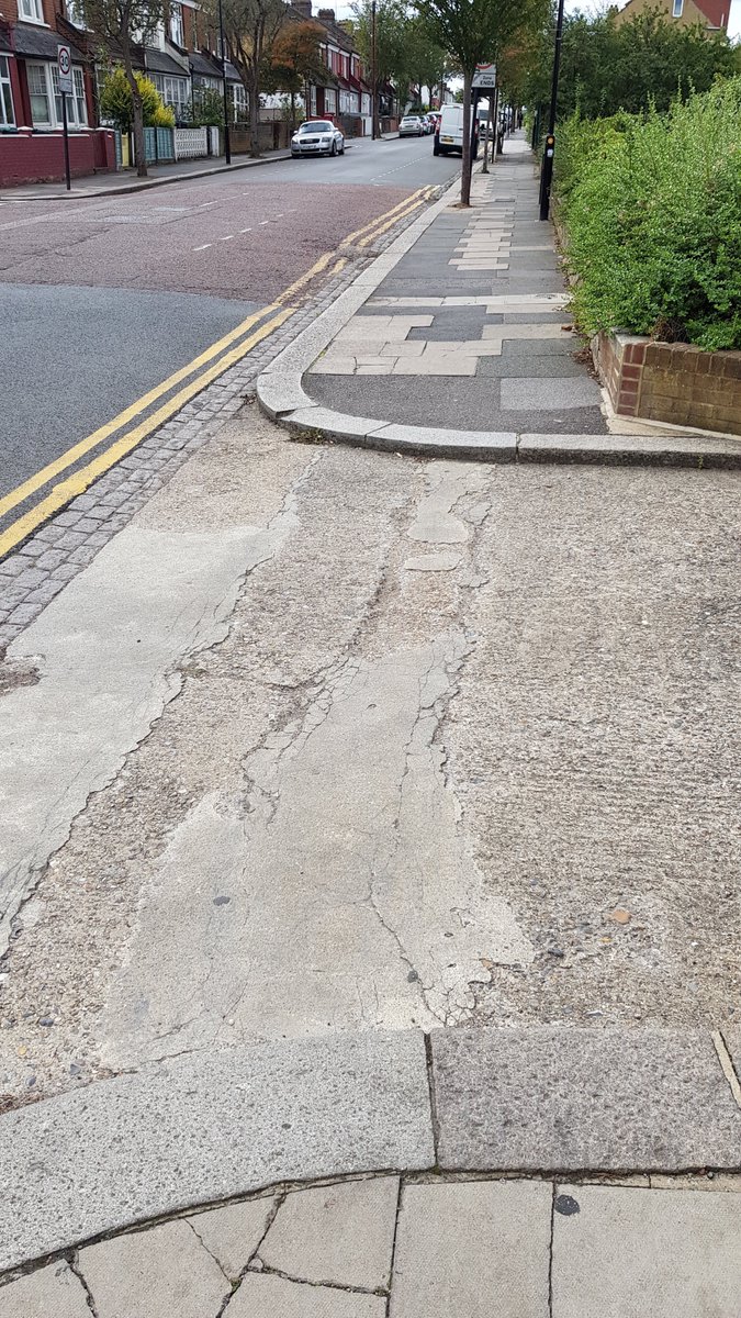 But worst of all is where there’s no slope built into the pavement where you’re expected to cross (known as a dropped kerb) [5/9]