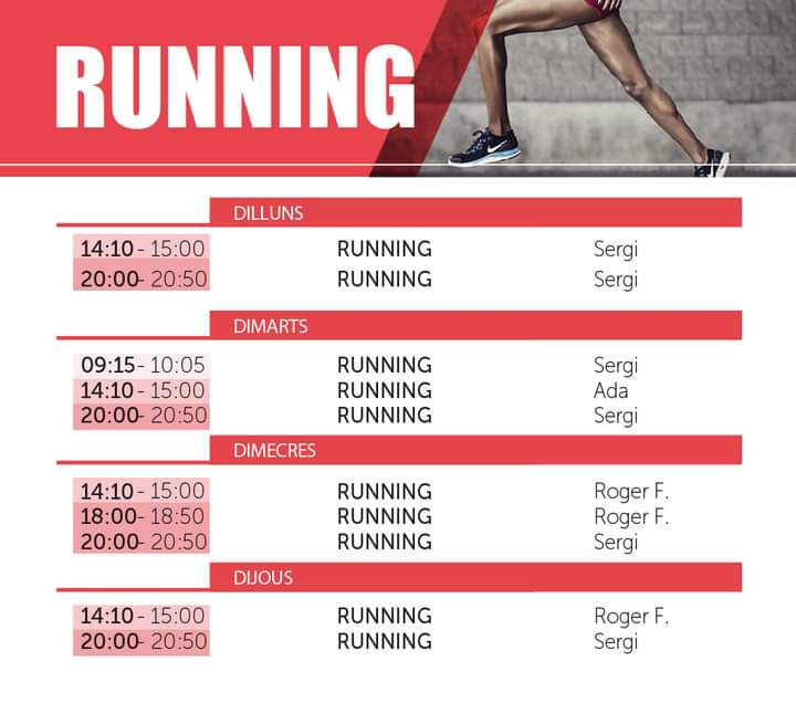 A partir d'avui 1 d'octubre, ampliem l'horari de les classes de running amb sessions als migdies i a les 18h. Suma't al running i fes esport a l'aire lliure! Recorda reservar la teva plaça des de plataforma de reserves a la web web o l'app de l'ekke. #ekkerunning #running