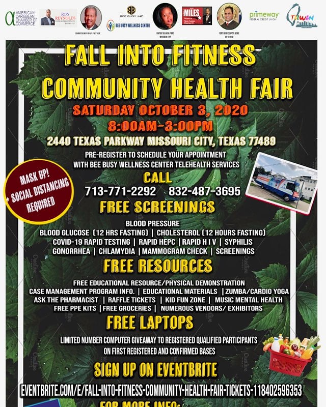 Come by the Community Health Fair on Saturday 8 am to 3pm. See you there!