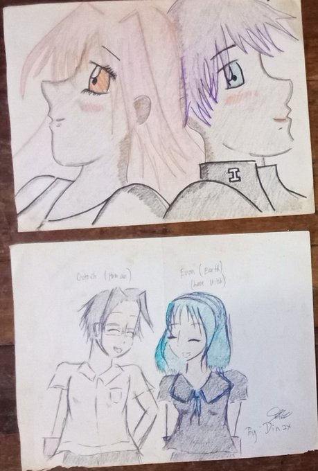 These two on the left are two of my cherished drawings. Not because of the greatness or skills they exhibit but because if it weren't for these two, the ones on the 2nd and 3rd wouldn't have existed. 