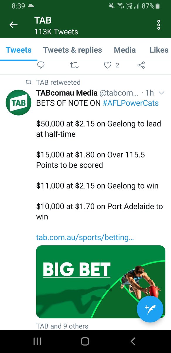 How would this bloke be feeling, 50k on geelong to be in front at half time... cats hit front.. 43secs left and port kick goal on siren.. bit of bad luck