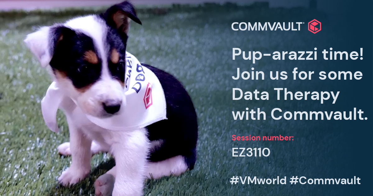 Demos, Breakouts, PUPPIES? It’s all happening at #VMWorld 9/29-10/1 thanks to #Commvault. Find out more about what we’re up to &amp; register here – ow.ly/24CT102o5xr