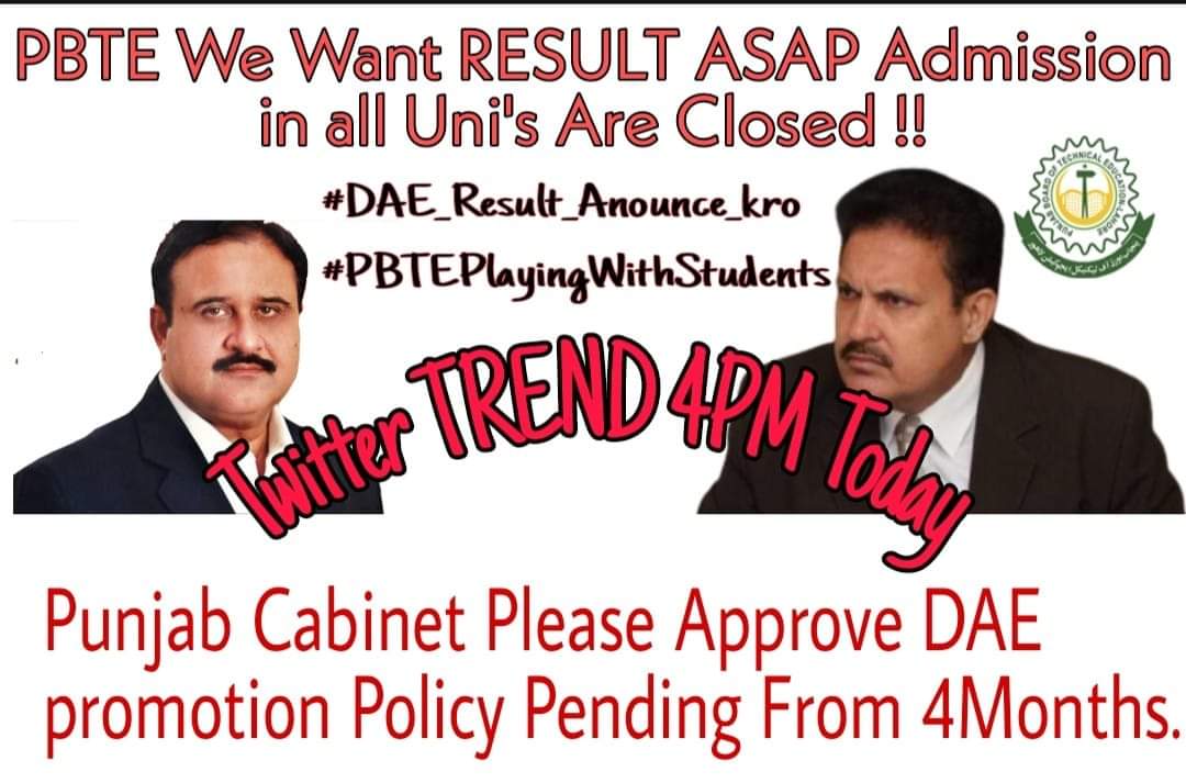TalhaWaqarKhan's tweet photo. Punjab technical Board is the only baord in Pakistan that is left alone to issue students result even now admissions to next classes have been closed please do an inquiry on this PBTE needs reforms. they waste 100k+ students admission 90% cannot afford 
#DAE_Result_Anounce_kro https://t.co/WQQZwTgzNy