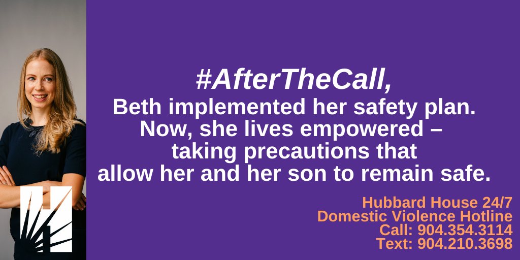 HubbardHouse's tweet photo. It's #DVAM & we have a great campaign! #AfterTheCall! It showcases the positive results #DV survivors experience after they reach out for help!
For example, Beth developed a safety plan with an advocate & now knows how to keep self/son safe!
Need help? Call for a safety plan! https://t.co/b1EXH8F0BW