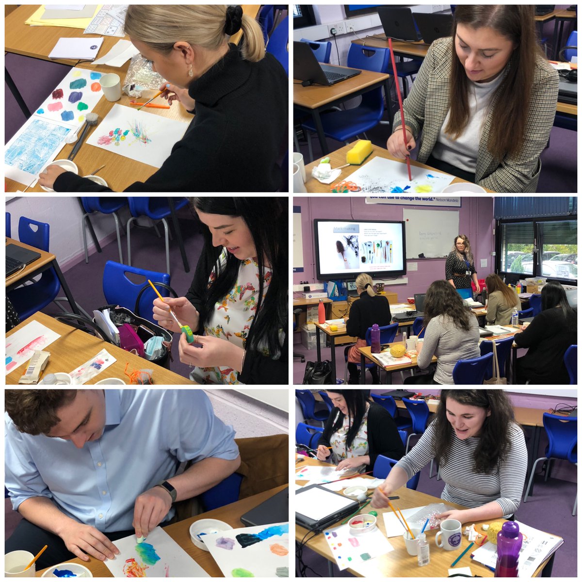 standrewsceTS's tweet photo. Our 20/21 students hard at work learning some classroom techniques for art lessons. https://t.co/Lh1FgKHa4Z