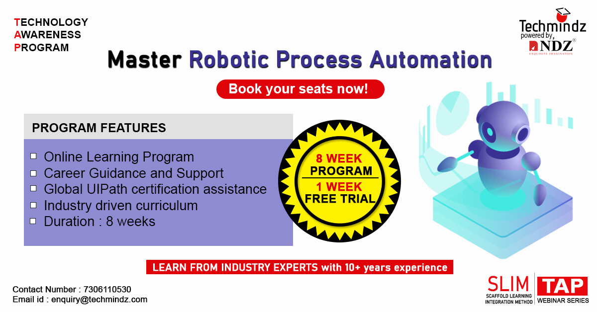 TechMindz_'s tweet photo. Enroll to the master program of Techmindz and lets secure your RPA career
For details please visit https://t.co/k70Z2KYLZn or contact https://t.co/zx6ByGib5e
#rpatraining #rpacourse #rpacareer #rpajobs #joborientedcourses #joborientedtraining #1weekfreetrail #onlinecourses https://t.co/H2Vi0nnQEU