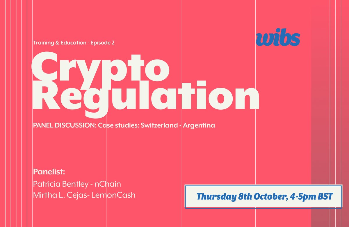 On the 8th of Oct 4-5 pm (BST). We will discuss the crypto regulation landscape focusing on developments in Argentina. We will be joined by Mirtha L. Cejas from Lemon Cash, with over 30 years’ experience working at the Argentinian Central Bank. Join us

zoom.us/meeting/regist…
