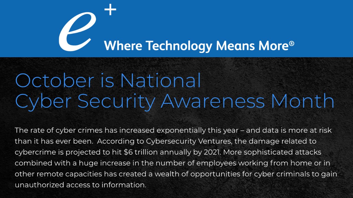 dralissajay's tweet photo. October is #NCSAM! #Cybercrime will cost the world $6 trillion annually by 2021, according to @CybersecuritySF. @ePlus has resources for you and an exclusive invitation to a private event with the world’s most famous hacker @KevinMitnick … https://t.co/TkDqzRCp5Z