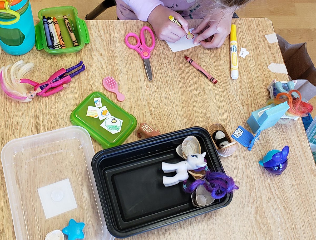 nlpsFDK's tweet photo. Creating and pretending with small dramatic play kits. We have created a variety of individual playful choices that include characters, manipulatives and loose parts for open ended play. To extend this, children are encouraged to create additional props for use in their play. https://t.co/QMgdSJhtCA