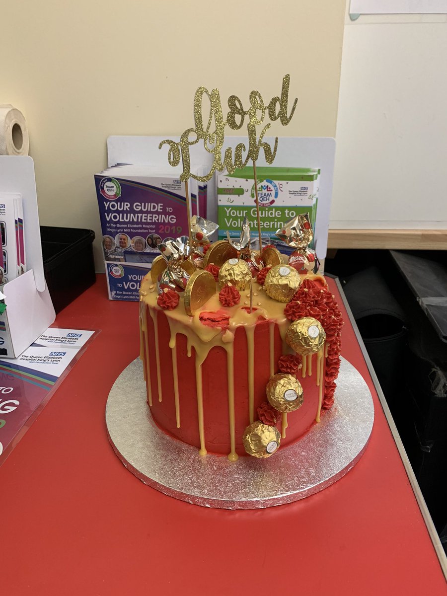 Just had a lovely rather large cake delivered by Caroline and Laura and a couple of very nice presents.Thank you both and thank you all, will miss you and our fantastic volunteers my last day tomorrow @CShawQEH <a href="/laura_skaife/">𝙻𝚊𝚞𝚛𝚊 𝚂𝚔𝚊𝚒𝚏𝚎-𝙺𝚗𝚒𝚐𝚑𝚝 💙</a> <a href="/TeamQEH/">The QEH King's Lynn</a> @TeamQEHStaff <a href="/uk_navsm/">NAVSM_UK</a> <a href="/TeamQEH_AFNet/">QEH Armed Forces Network</a>