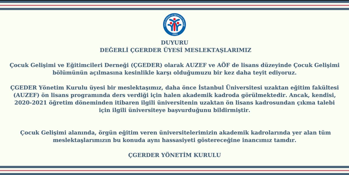 CGEDER1's tweet photo. ÇGEDER ÜYELERİNE DUYURUDUR! https://t.co/r3eo1lvHKy