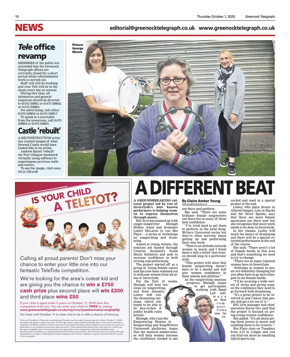 iamPeaSoup's tweet photo. Cool thing I'm doing. It ain't all doom n gloom. There are positive things happening in Inverclyde. Big thanks to Roland drums too who are helping me with equipment for this. #sheplays #drums #rolanddrums #vdrums #rigarts @jamiewamy @greenocktele @georgemunro_cam https://t.co/ldgsQs5su4