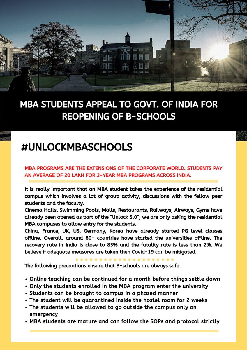 Aarushi111296's tweet photo. Sitting at home since April. Online classes can't replace peer learning and interactions with profs. 
MHA listen to us and #ReopenBschools #MyMBAMyRight
@PMOIndia @narendramodi @EduMinOfIndia @PIBHomeAffairs https://t.co/doMimJ2AN5