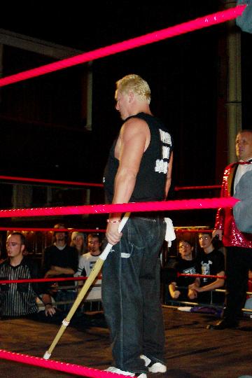 Similar to Alex Shane's supershows, 1PW arranged additional UK weekend bookings for some of the imports to recoup some of the cost of bringing them in.So, the night before 1PW I got to see Raven, D-Lo Brown and a trashed Sandman at a wZw show in Middlesbrough Town Hall.[cont]