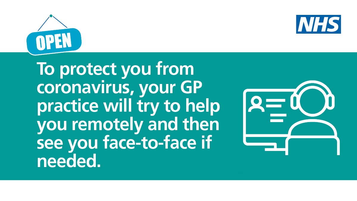 Before turning up to your GP practice contact them online, by an app or by phone to be assessed 📱 💻

⚠️ Please follow government safety advice if visiting your local practice for an appointment. #HelpUsHelpYou
