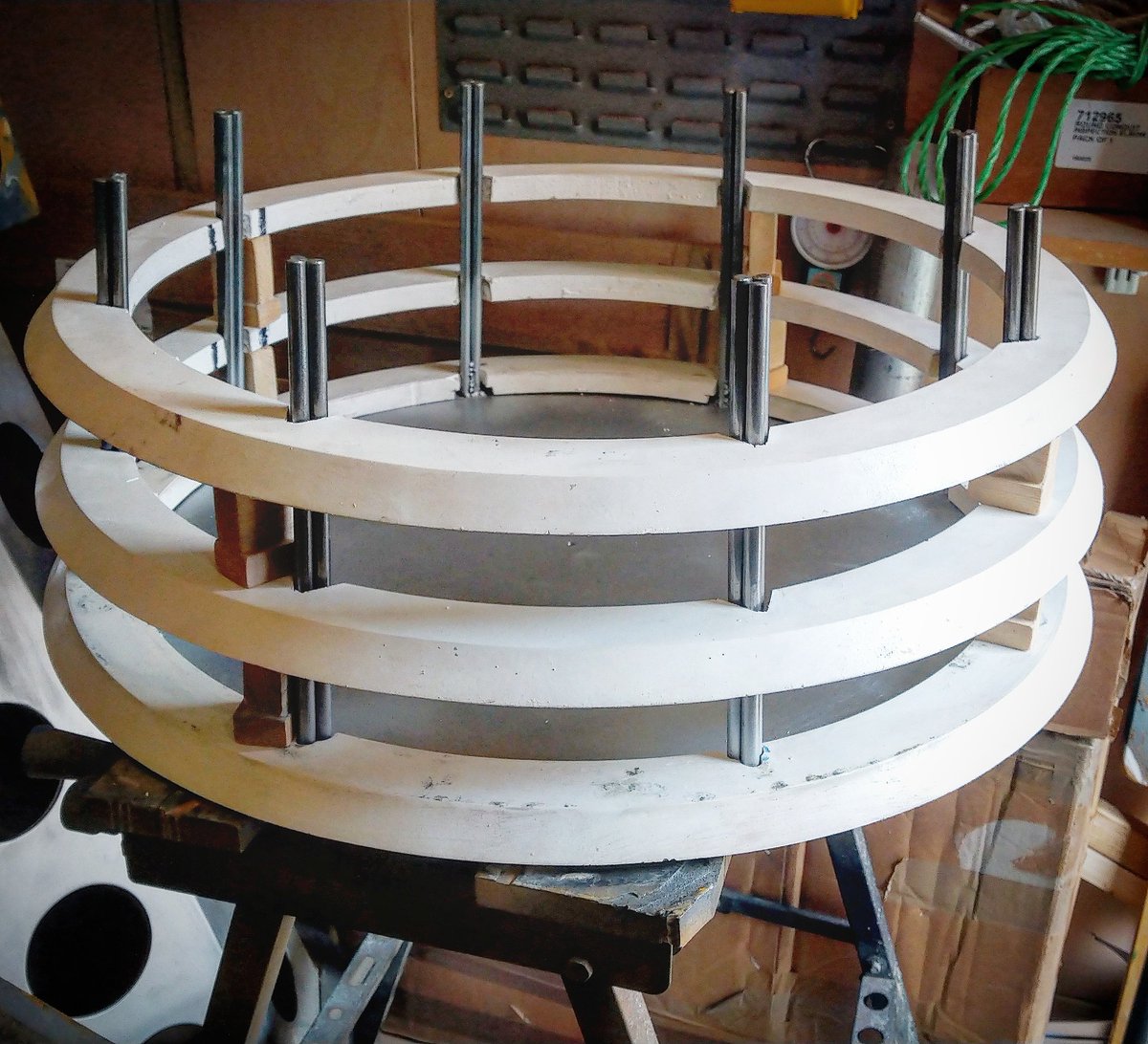 toms_refurbs's tweet photo. Mild steel plate, mild steel rods and fibreglass neck rings. It's definitely a different method of building a neck section, but you can see why in full detail over at https://t.co/cVilibV2GU
#dalekbuilding #tomsrefurbishments #workfromhome #metalworking #welding #steelworking https://t.co/LxkBtJNjH9