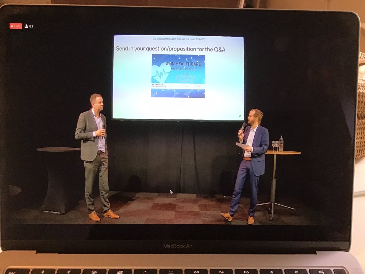 Keynote by <a href="/WiroNiessen/">Wiro Niessen</a> (l) at the <a href="/DiSo_H_and_W/">Health & Well-being</a> webinar about AI in healthcare ‘preparing for the future’. And it’s started: #AIinhealthcareconference #AI