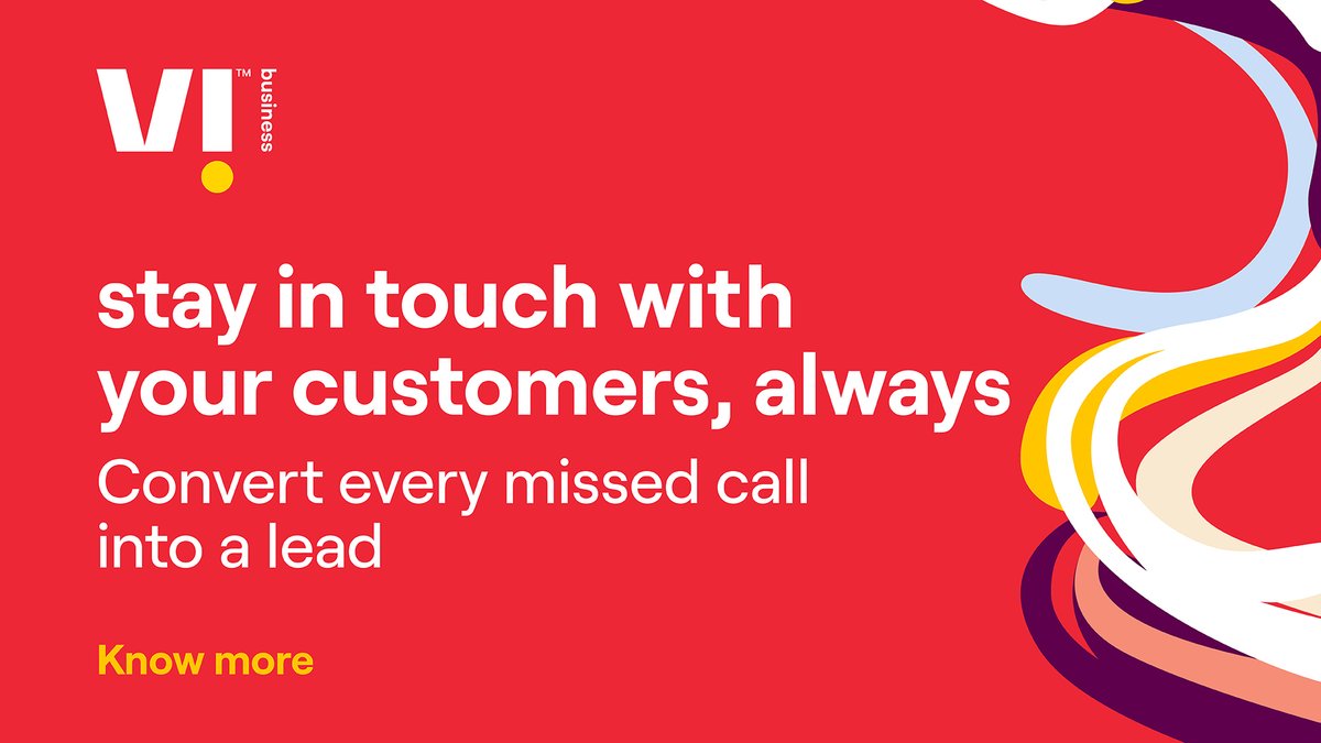 ViBusinessIndia's tweet photo. Keep the conversations going by engaging with your customers 24x7. Convert every missed call into a lead, with our Auto Receptionist and Lead Management solutions https://t.co/uUOWMLhh2E #TogetherForTomorrow https://t.co/5fSYnmZMvT