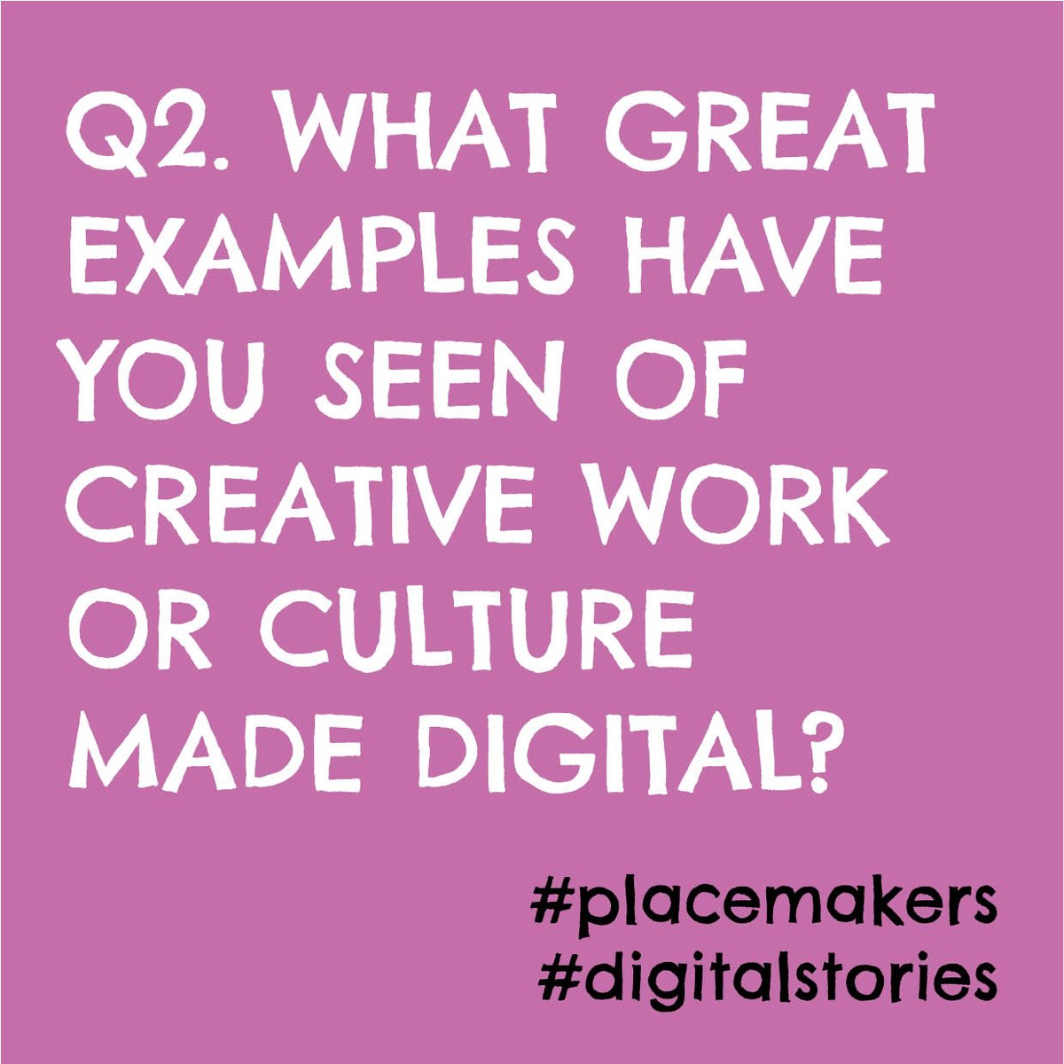 This week we're asking members and friends to share their #digitalstories. 🥁Here's question two - 🙏 reply with your answer #placemakers #digitalstories
