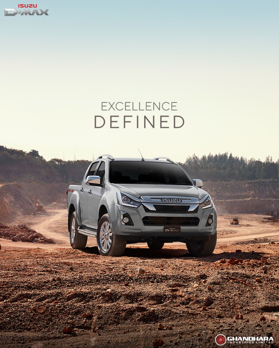 The striking, fearless, and robust Isuzu D-Max is incomparable to anything else on the roads. With a top of the class specification and the most sophisticated and aggressive styling, you can't go wrong with Isuzu D-Max.

#IsuzuPakistan #DMax #ExcellenceDefined