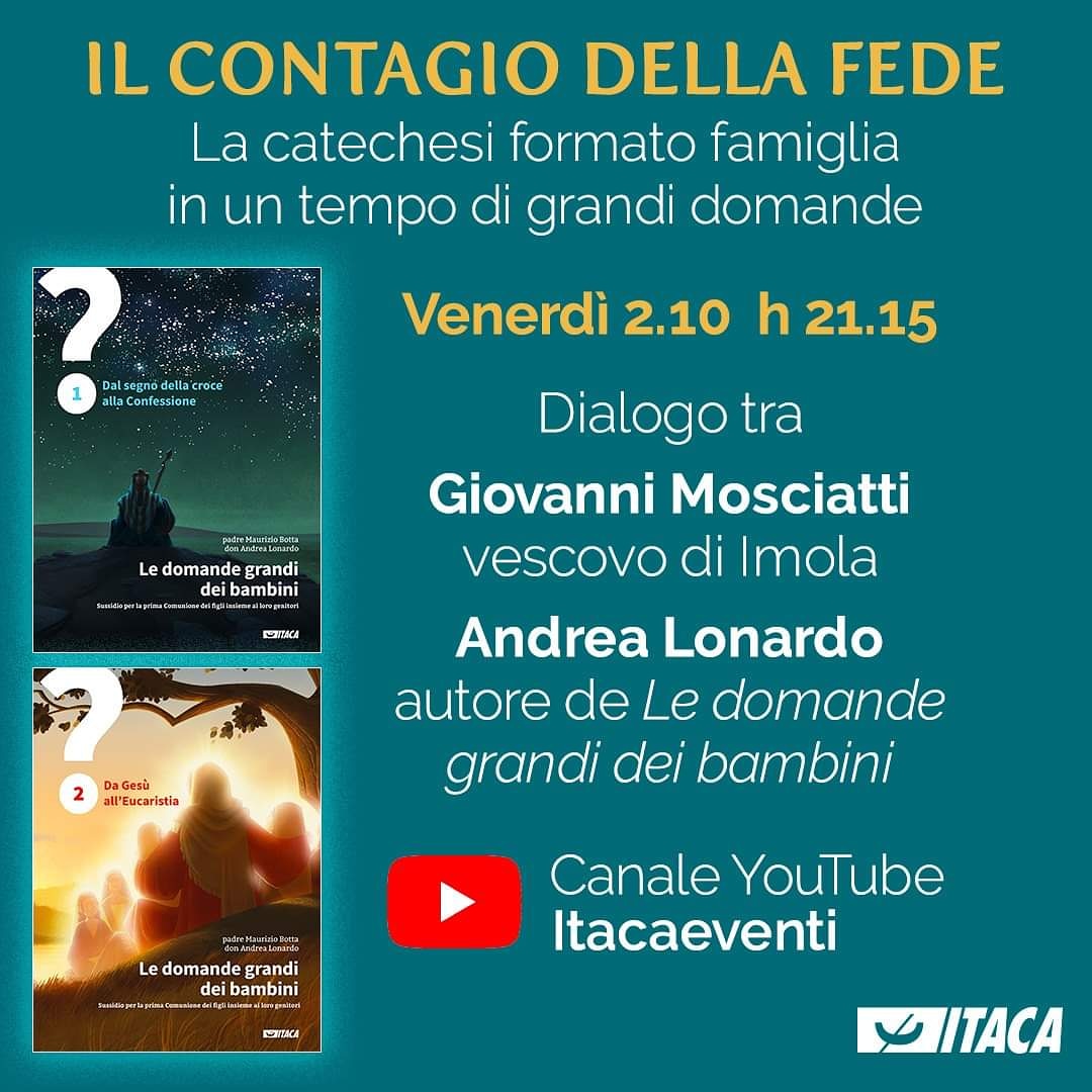 In questo tempo di grandi domande abbiamo deciso di ripartire dal cammino di fede e catechesi come proposta per tutta la famiglia.
Vi aspettiamo domani sera, venerdì 2 ottobre, alle ore 21.15 in diretta sul nostro canale YouTube 👇youtube.com/user/Itacaeven…