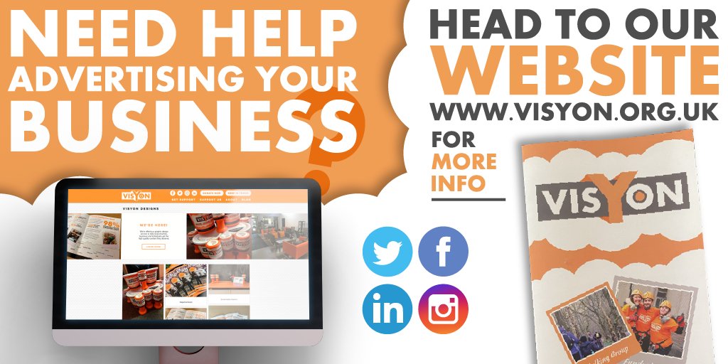 In case you missed our huge news from last Friday...🧡💪

🚨VISYON DESIGNS IS HERE!!🚨

If you're a local charity that needs support with your marketing then please get in touch because we can help you show off your services in the way that they deserve! 

visyon.org.uk/visyon-designs
