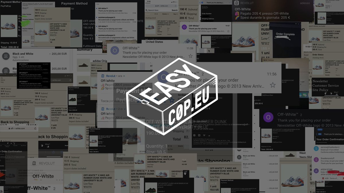 😋OFF WHITE + SNS US + AFEW + FTL = OVER 200 CHECKOUT THIS MORNING 😋

GREAT WAY TO START THE MONTH

🎁LIKE AND RETWEET TO WIN A FREE MONTH IN EASYCOPEU🎁

Ends in 24H