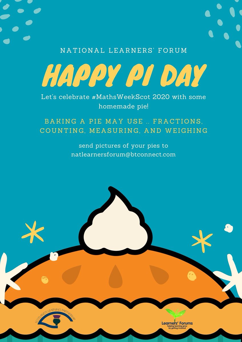 Learners_Forum's tweet photo. #MathsWeekScot #FLW2020 Bake a pie and do some maths as well @Learners_Forum @SLPLearn @357Mela @LeahRossvoll1 @JimMchargj https://t.co/WWEKZk04pp
