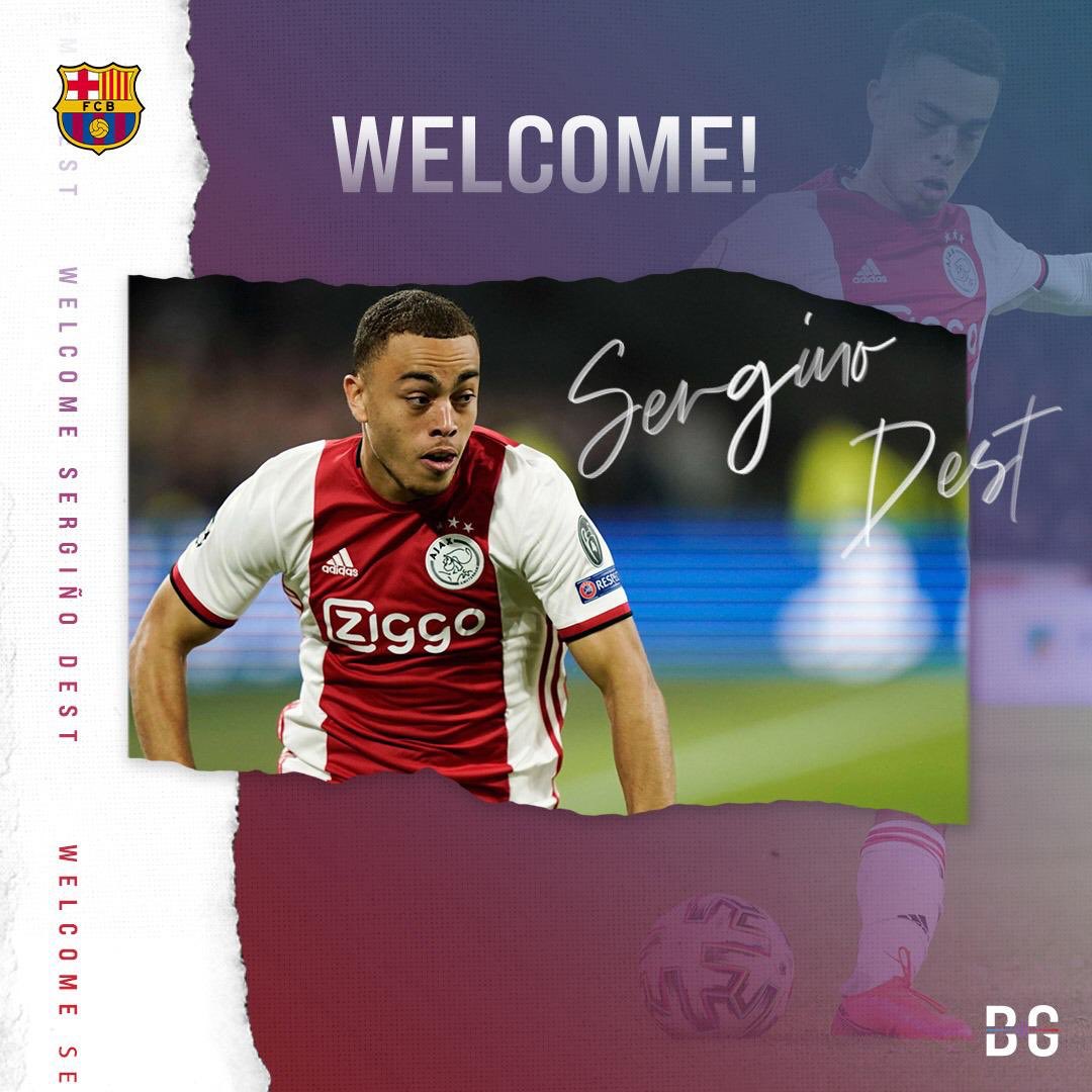 ✅ OFFICIAL: @Sergino_Dest is a <a href="/FCBarcelona/">FC Barcelona</a> player! The 19-year-old full-back has signed a 5-year contract with the Catalans and signs for €21m + 5m in add-ons.

Welcome to Barça, Sergiño! 👋🏼🔵🔴