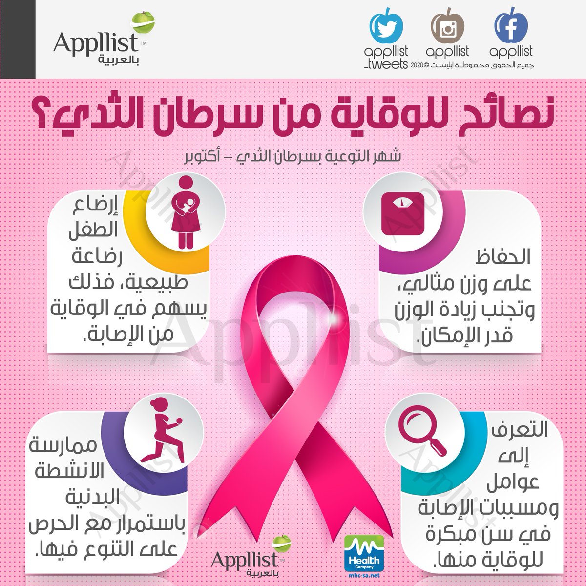 نصائح للوقاية من #سرطان_الثدي
#شهر_التوعية_بسرطان_الثدي 
#سرطان_الثدي 
#يوم_القهوة 
#يوم_القهوة_العالمي 
#BreastCancerAwarenessMonth
#BreastCancer 
#breastcancer