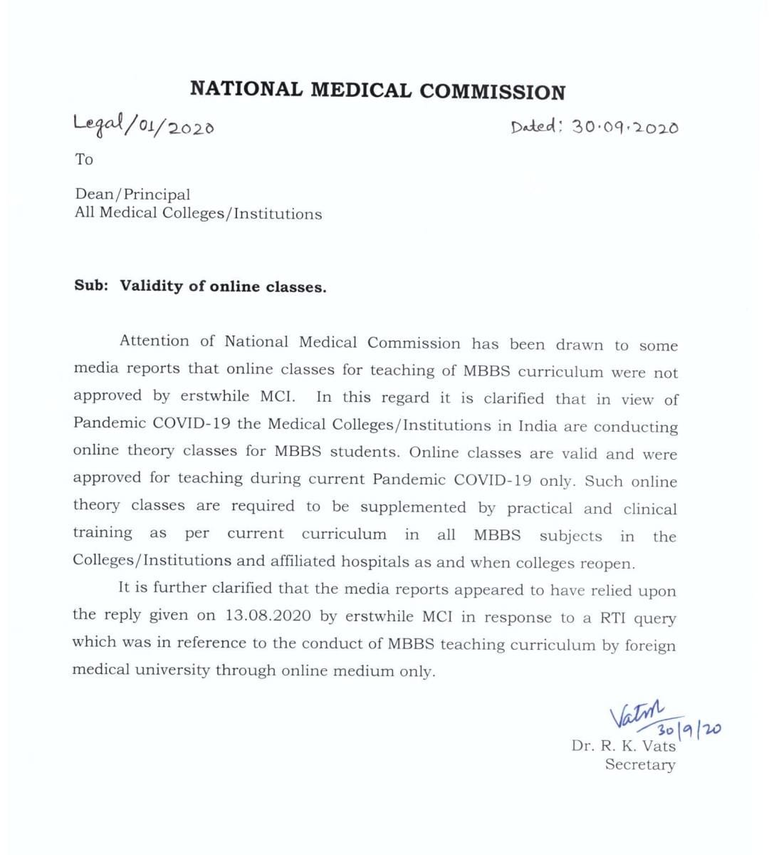 medogleindia's tweet photo. Online MBBS classes are valid, earlier published reports in some media portals lacked proper background details  &amp; reported wrongly on  the issue. 
#nmc #mci #onlineclasses #mbbs #medtwitter 
@IMAIndiaOrg @docraviw
@RemaNagarajan @AnantBhan @Meet_Ghonia @dr_rajnishraj @drasmalhi https://t.co/Akq5zm52TA