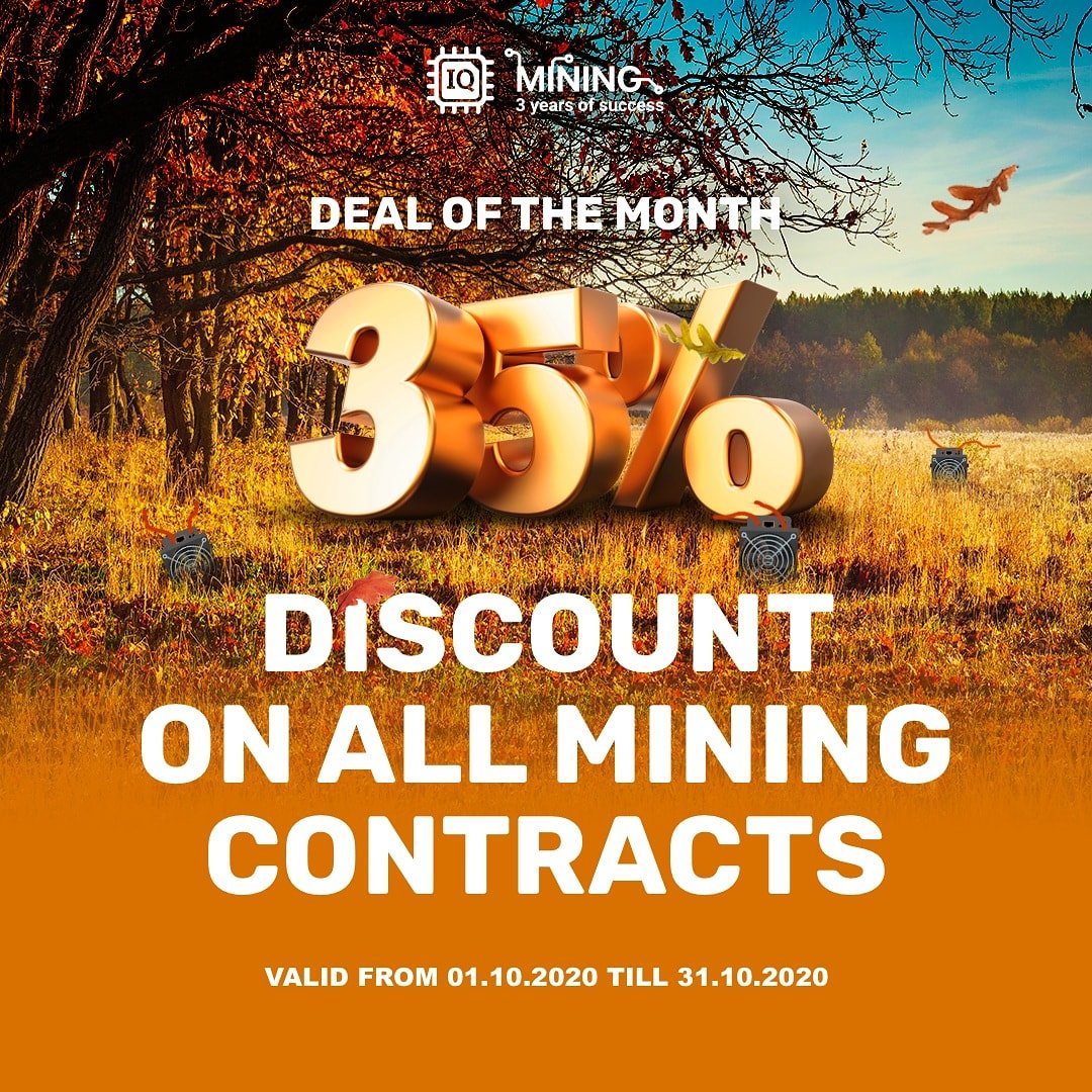 iqminingcom's tweet image. Special promo offer! 🔥All mining contracts are 35% off until the end of October. Prices have been already reduced, this offer works without a promo code.