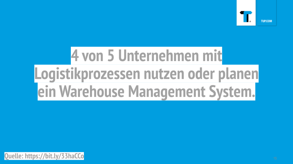 Auf der Liste der digitalen Technologien, die in der #Logistik von #Unternehmen zum Einsatz kommen, steht das Warehouse Management System, kurz #WMS, ganz oben. 

Unsere #ZahldesTages zeigt, wie viele diesen Weg zum digitalen Lager bereits beschreiten.

👉 tup.com/intralogistik-…