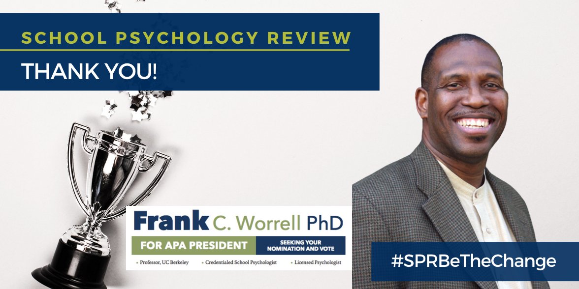 #Grateful for SPR Senior Editor <a href="/FrankCWorrell/">Frank Worrell</a> of <a href="/UCBerkeley/">UC Berkeley</a>, our October Leadership Spotlight!  Each month we give this award to recognize important contributions. See more about Dr. Frank Worrell buff.ly/3iaY2Jo  Retweet! 

<a href="/NASPonline/">National Association of School Psychologists</a> <a href="/educationarena/">Education for all</a> #SPRBeTheChange
