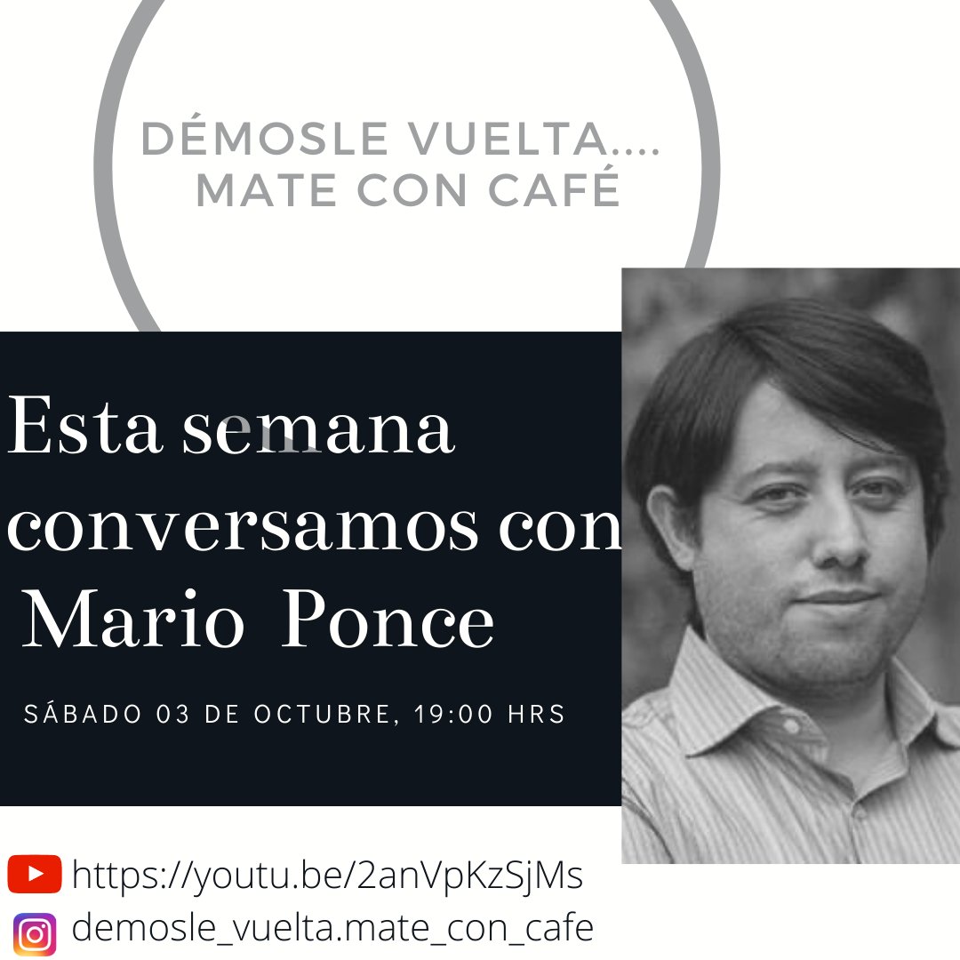 Esta semana en #demoslevueltamateconcafe tenemos como invitado a la conversación a <a href="/MarioPonceMP11/">Mario Ponce Acevedo</a> 
youtu.be/2anVpKzSjMs
Conversamos junto a: <a href="/Andrelo_10/">AndrelO</a> <a href="/dbravovivallo/">Daniel Bravo</a> Christopher Thraves