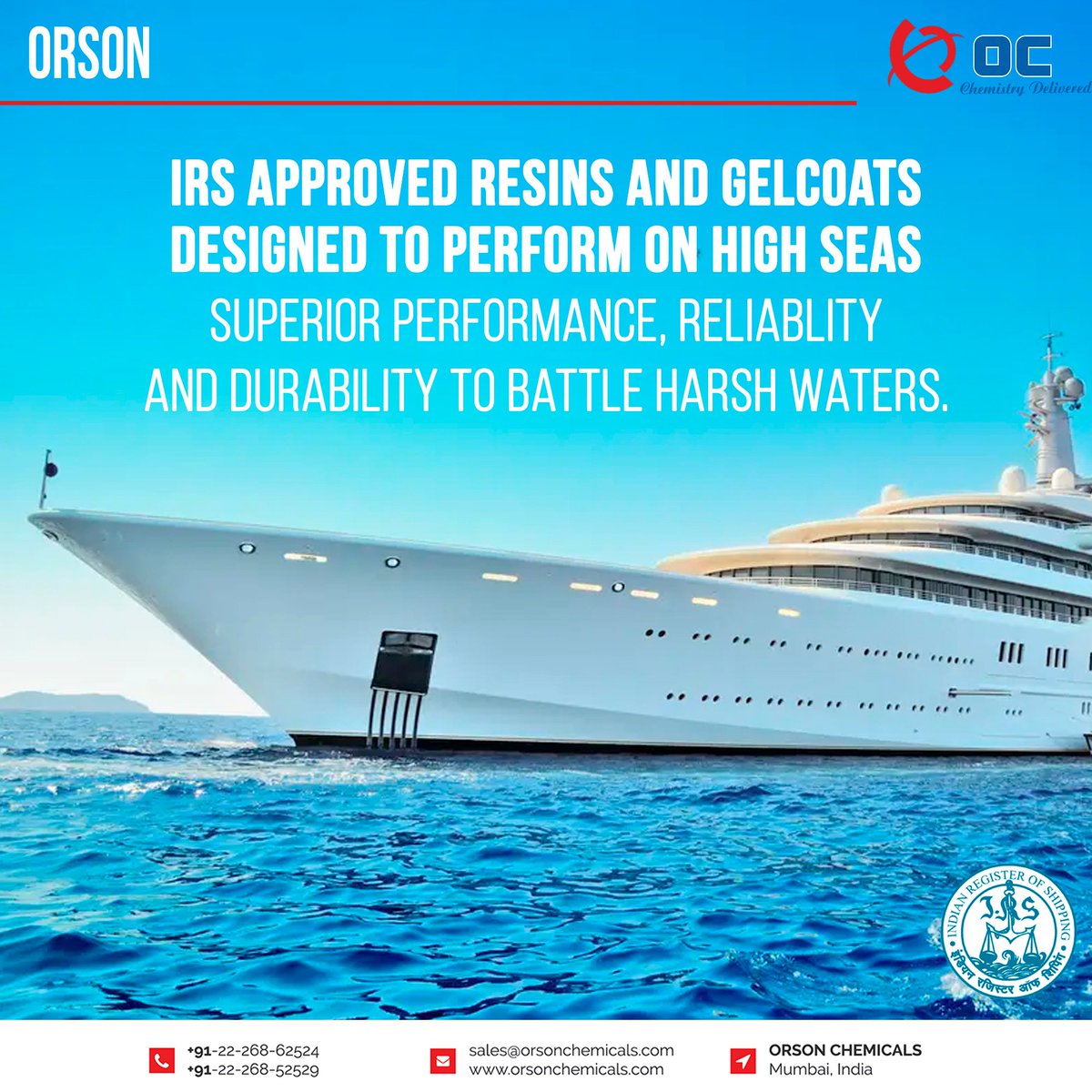 orsonresins's tweet photo. #ORSONS #Resins and #Gelcoats are #IRS #APPROVED specifically designed to perform on high seas. it has got greater covering power and much more resistance against harsh water.

https://t.co/0vuZpCllHl

#OrsonChemicals #marineapplication #Chemicals #smc #frp #IRS #Boats #yatchs https://t.co/pbBLDfp7G1
