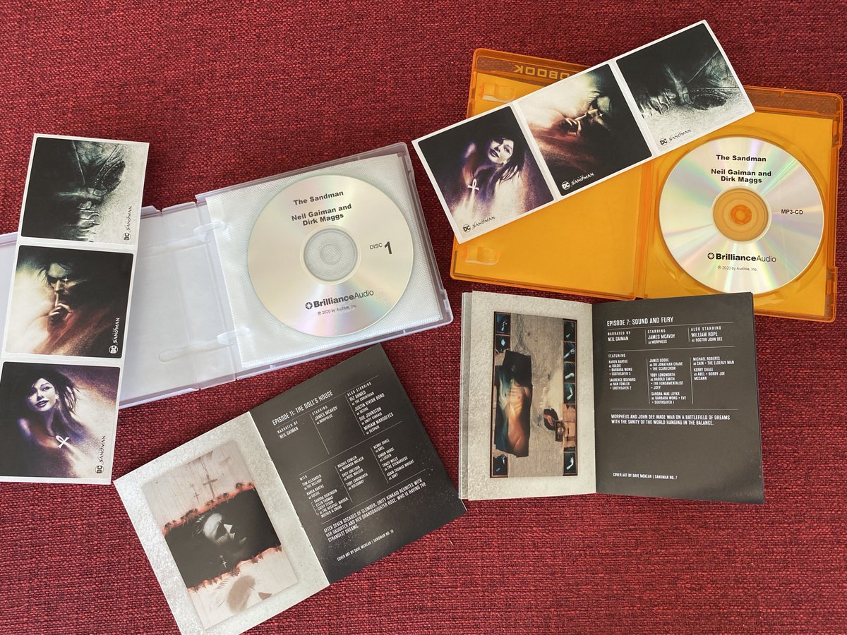 /2Both sound great, but the CD version is the full uncompressed audio, my original mix. It's the best possible quality. That's why it takes up more than one disc. Both versions contain character stickers + a booklet with full cast details and miniature Dave McKean Sandman art./