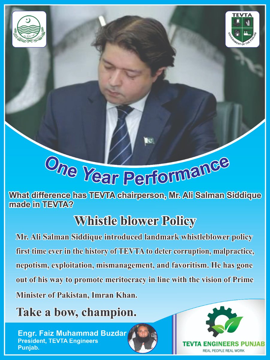 tevtaEngrs's tweet photo. In line with the vision and direction of Honourable PM Imran Khan, @AliSalmanPTI Chairperson TEVTA make it happen in @punjab_tevta !
@ImranKhanPTI @UsmanAKBuzdar @Shafqat_Mahmood @MMAslamIqbal
#thankyoualisalman
#IKVision #1Yperformance
#TEP #TEVTAEngineers https://t.co/QiQhbAiRfj