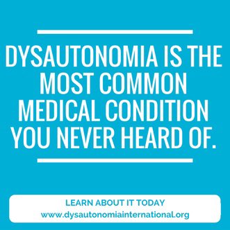 9/18 Her symptoms where so similar, I just couldn’t stop reading the article. The words where a blurry mess from uncontrollable tears. I knew this must be the reason why I was sick.Phone calls made, and consultations booked (again) to ask the question. Do I have  #Dysautonomia