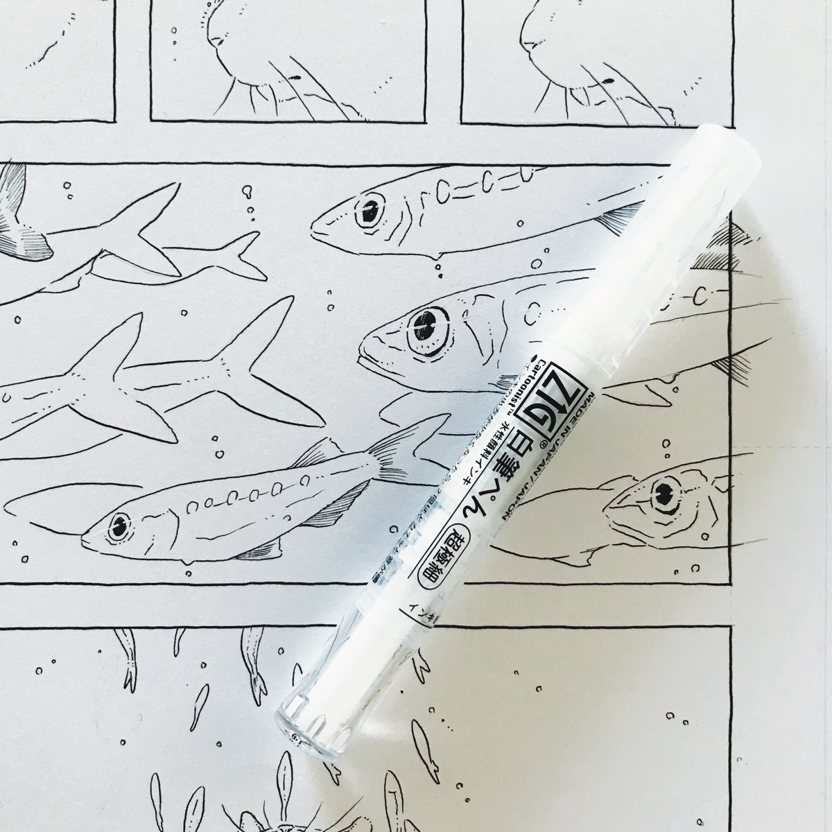 お魚食べたいな

◾️今回の仕様画材
ZIG Cartoonist SUMI INK
ZIG Cartoonist BLACK INK
ZIG Cartoonist 白筆ぺん 超極細

kuretakezig.us/inktober

#Kuretake_Inktober #kuretake #Inktober #Inktober2020