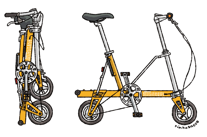 CARRY ME

たたむとスティック状になって、持ち運びがしやすい折りたたみ自転車。タイヤが超小さいタイプの自転車ってこれまで栄枯盛衰が繰り返されてきたジャンルですが、その中でもキャリーミーは長年愛されている車種。そのワケは、見た目によらず、それなりにしっかり走れる!そして何よりかわいい! 