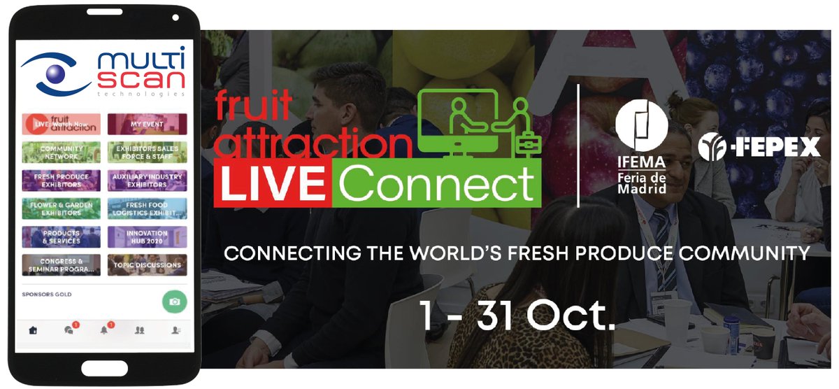 ¡Comenzamos #FruitAttractionLiveConnect! Durante el mes de octubre nuestro equipo de especialistas os atenderán con tan solo un click desde la app. Os esperamos 👏👏
