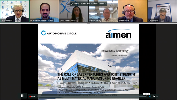 aimenct's tweet photo. 📸 Yesterday our colleague Laura Mera participated in the virtual event Joining in Car Body Engineering 2020 to present the latest developments in the field of #multimaterial design within #LAY2FORM and @_ComMUnion_ projects.
#aimenresearch #thermoplastics #composites #automotive https://t.co/ZPKQVIT9JY