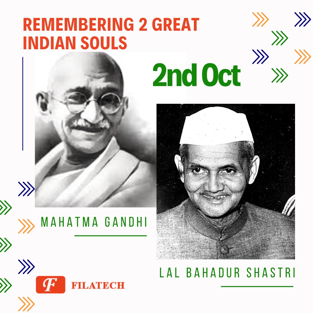 filatechindia's tweet photo. Wishing Nation on Gandhi Ji & Shastri Ji Birth Anniversary..
#GandhiJayanti #LalBahadurShastriJayanti #Filatech https://t.co/WKtYaIBUmR