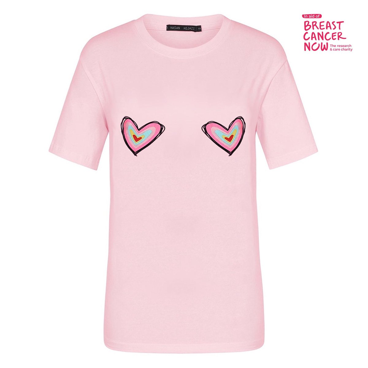 Today is the start of #BreastCancerAwarenessmonth 
I have designed this special T-shirt in aid of the @breastcancernow charity. Available now at HASANHEJAZI.COM. 
💗
£20 from each sale will be donated to this amazing charity so they can continue their important research.