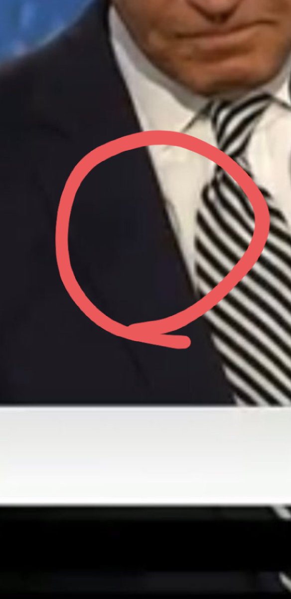 KarrynP's tweet photo. @dbongino Was that a wire?  He also reached under his jacket at that same point....🤷 https://t.co/KHLqpHWlWQ