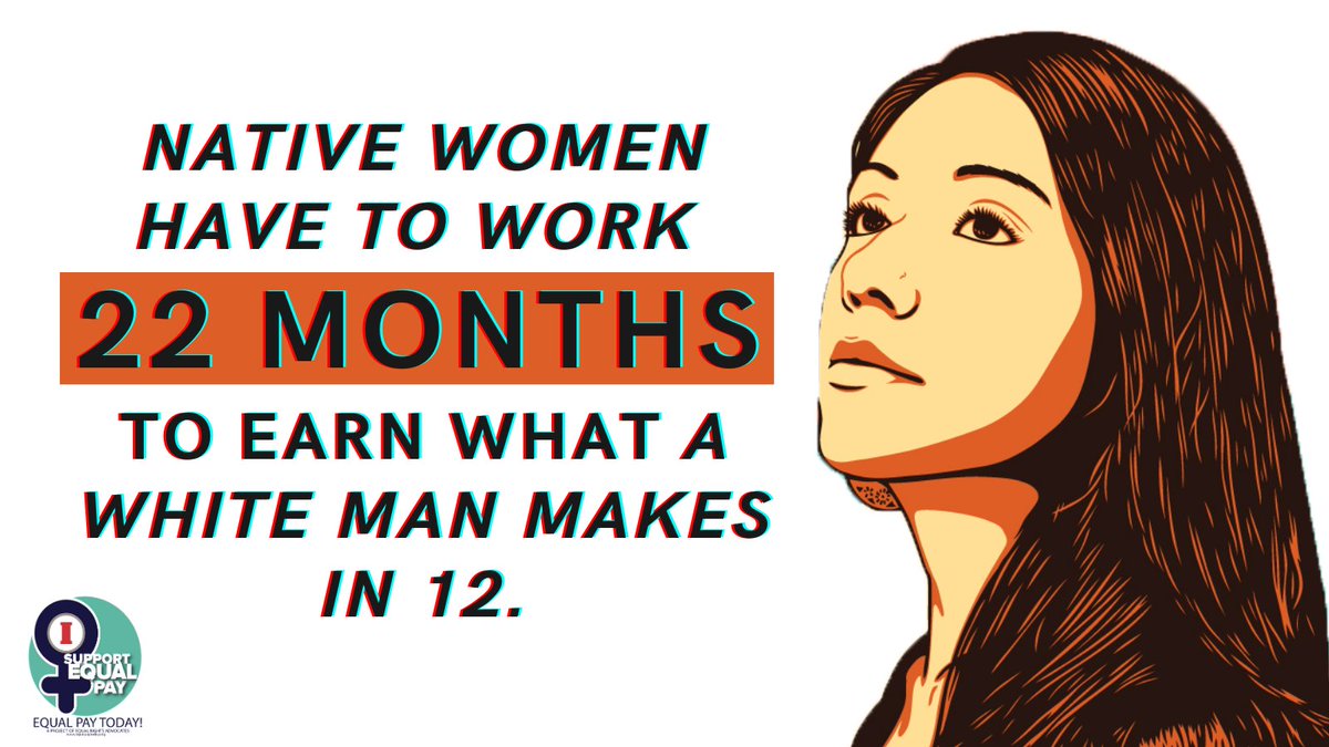 Did you know that Native women have to work on average 22 months to make what a white man makes in 12?

Native women are disproportionately effected by the #PayGap. Learn more today by following #EquityForNativeWomen and #NativeWomensEqualPay and join the conversation at 2ET