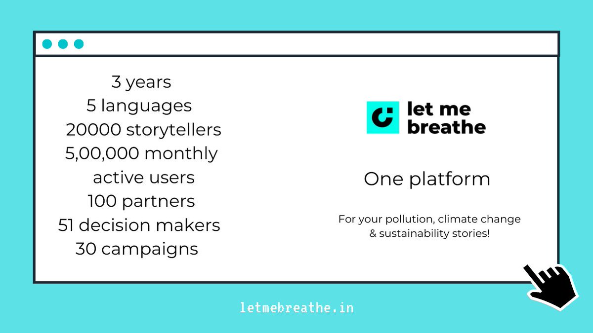 LetMeBreathe_In's tweet photo. 3 years ago we started sharing #PollutionStories on a Facebook group

Today we’re a platform where anyone can write stories, create videos, interact with decision makers &amp; run campaigns on environmental issues that matter. Here’s a 🧵on it! #3YearsOfLMB

https://t.co/EfiaUnVb4M https://t.co/TlIBS2NX0E